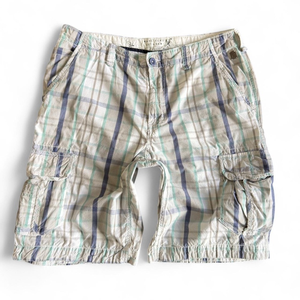 vintage y2k 2000s men's marc ecko baggy striped cargo board style shorts